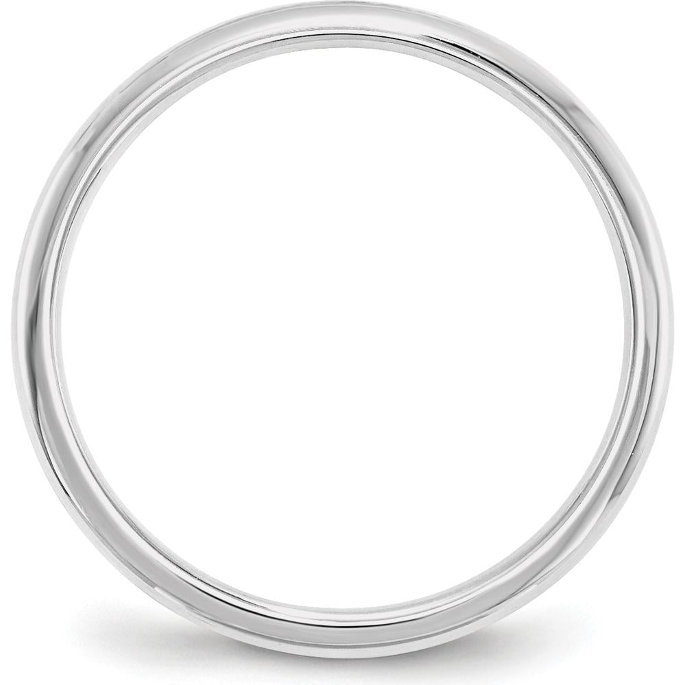 14K White Gold 2mm Comfort Fit Wedding Band with Polished Finish - Size 8 by 0