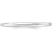 14K White Gold 2mm Comfort Fit Wedding Band with Polished Finish - Size 8 by 0