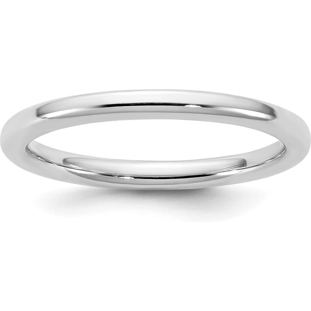 14K White Gold 2mm Comfort Fit Wedding Band with Polished Finish by 0