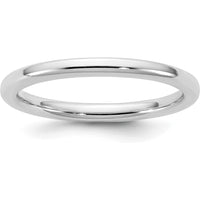 14K White Gold 2mm Domed Comfort Fit Wedding Band by 0
