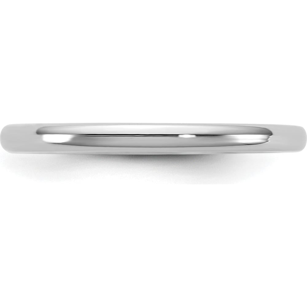 14K White Gold 2mm Domed Comfort Fit Wedding Band by 0