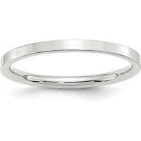 14K White Gold 2mm Flat Comfort Fit Wedding Band - Solid and Polished, Size 13.5 by Luciano & Cie