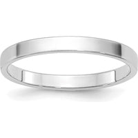 14K White Gold 2mm Flat Wedding Band - Lightweight and Polished, Size 6 by Luciano & Cie