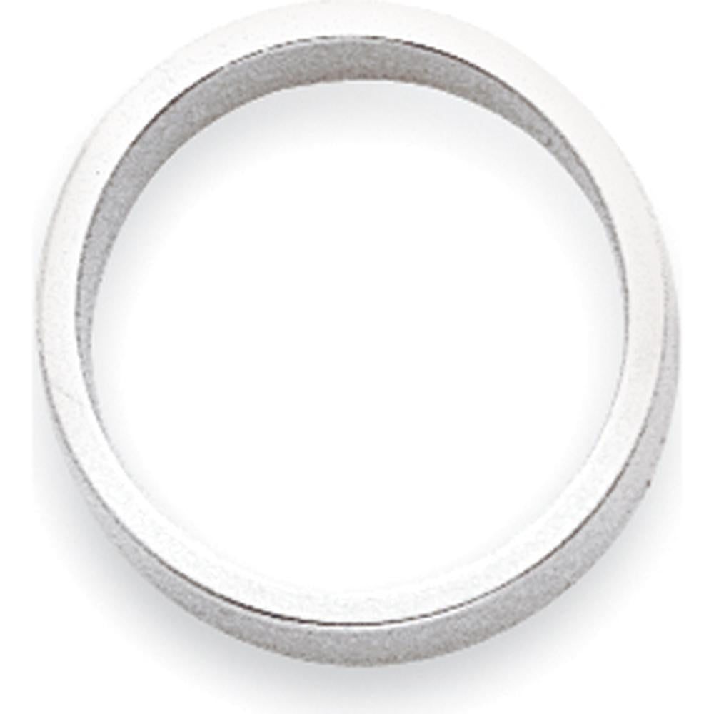 14K White Gold 2mm Flat Wedding Band - Lightweight and Polished, Size 6 by Luciano & Cie