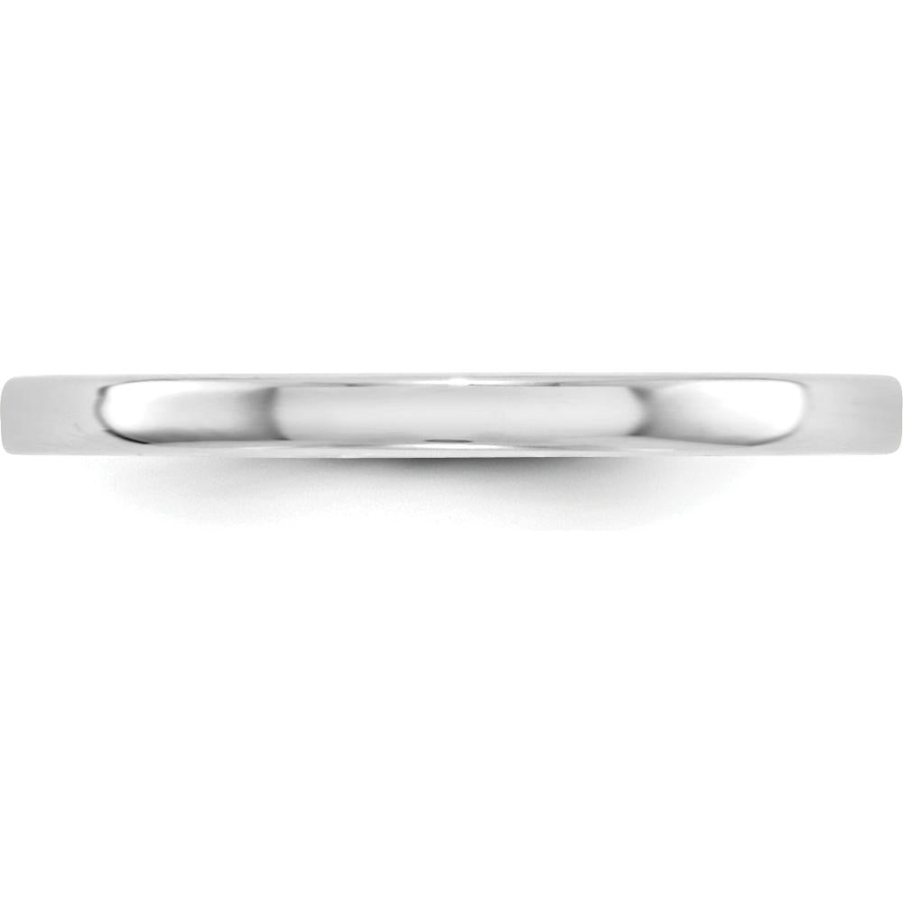 14K White Gold 2mm Flat Wedding Band - Lightweight and Polished, Size 6 by Luciano & Cie