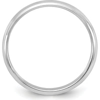14K White Gold 2mm Half-Round Wedding Band - Solid Polished Design, Adjustable Size 6 by Luciano & Cie