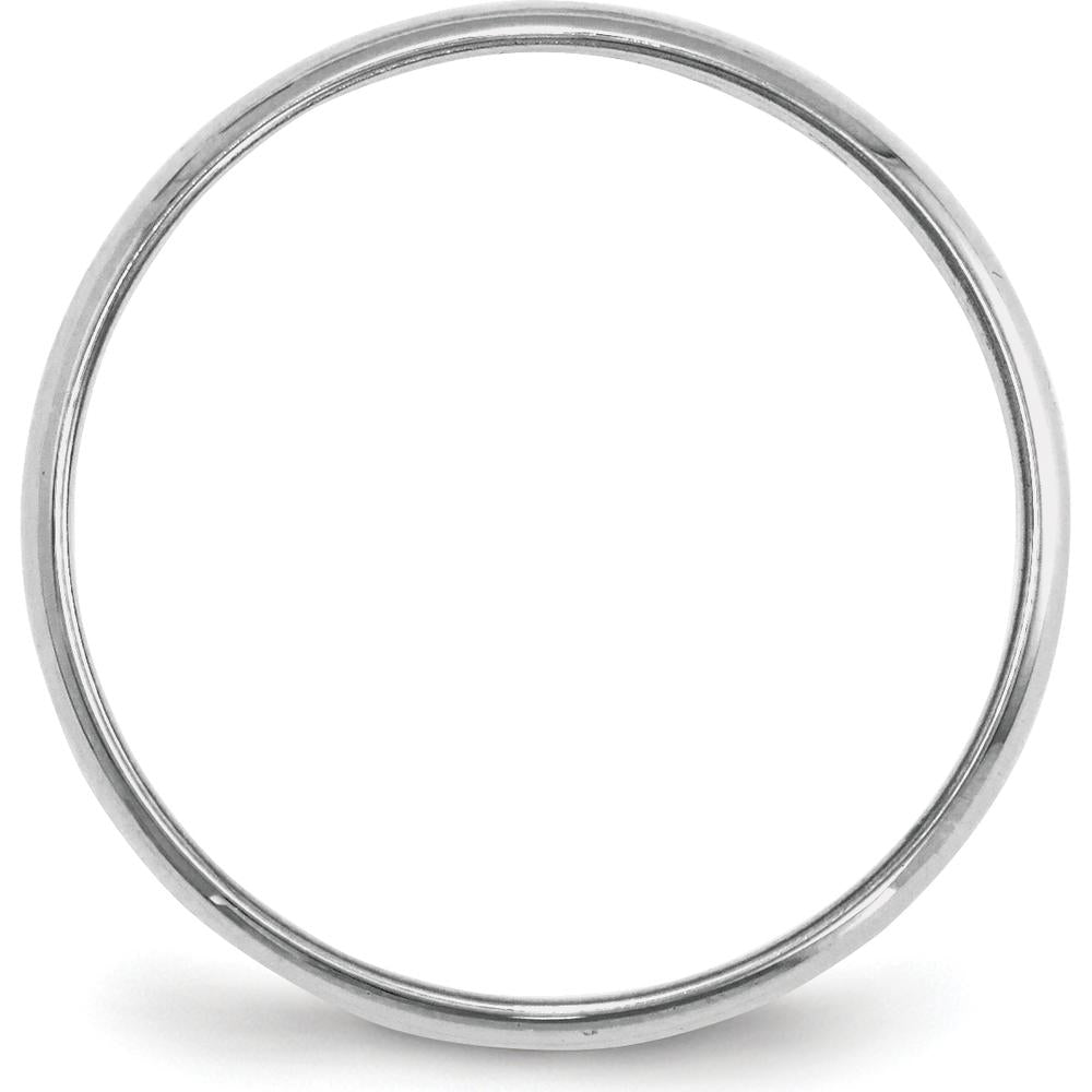 14K White Gold 2mm Lightweight Half Round Wedding Band - Size 9 by Luciano & Cie