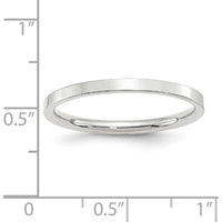 14K White Gold 2mm Standard Weight Flat Comfort Fit Wedding Band - Size 6.5 by Luciano & Cie