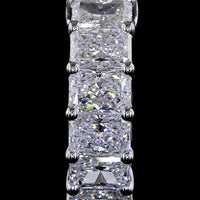 14K White Gold 3.03 Carat Radiant Cut Lab Diamond Huggie Earrings - 20 Stones, E-F Color, VS Clarity, Prong Set - Covaloro Fine Jewelry