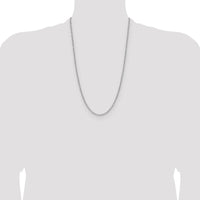 14K White Gold 3.0mm Semi-Solid Beveled Paperclip Chain Necklace with Lobster Clasp - 26 inches by Oro Pregiato