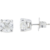 14K White Gold 3.13 Total Carat Weight Cushion Cut Diamond Stud Earrings