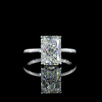 14K White Gold 3.18 Carats Radiant Cut Lab Diamond Hidden Halo Ring with E VVS2 Center Stone and IGI Certification - Covaloro Fine Jewelry
