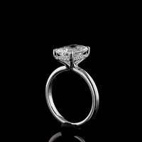 14K White Gold 3.18 Carats Radiant Cut Lab Diamond Hidden Halo Ring with E VVS2 Center Stone and IGI Certification - Covaloro Fine Jewelry