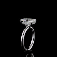 14K White Gold 3.18 Carats Radiant Cut Lab Diamond Hidden Halo Ring with E VVS2 Center Stone and IGI Certification - Covaloro Fine Jewelry