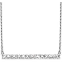 14K White Gold 3/4 Carat Diamond Bar Necklace - 0.75 Carat Total Diamond Weight by Monteluci Fine Jewelry