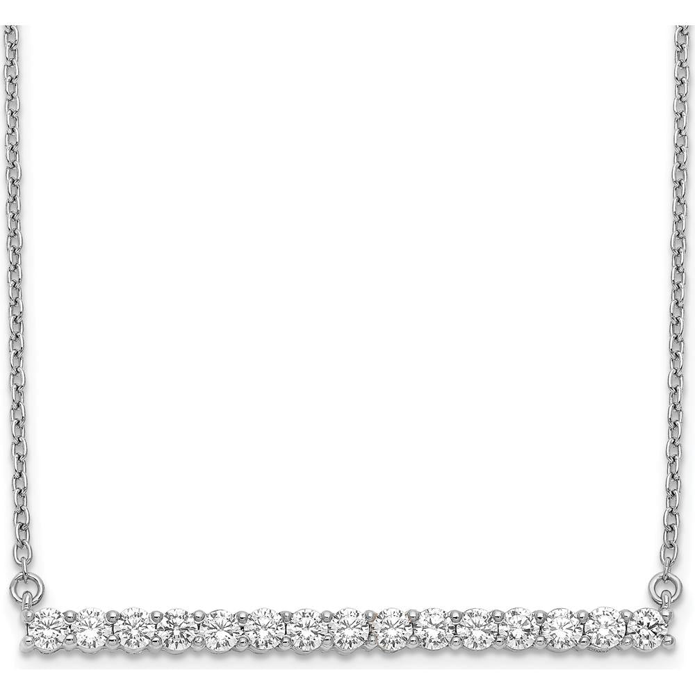 14K White Gold 3/4 Carat Diamond Bar Necklace - 0.75 Carat Total Diamond Weight by Monteluci Fine Jewelry