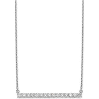 14K White Gold 3/4 Carat Diamond Bar Necklace - 0.75 Carat Total Diamond Weight by Monteluci Fine Jewelry