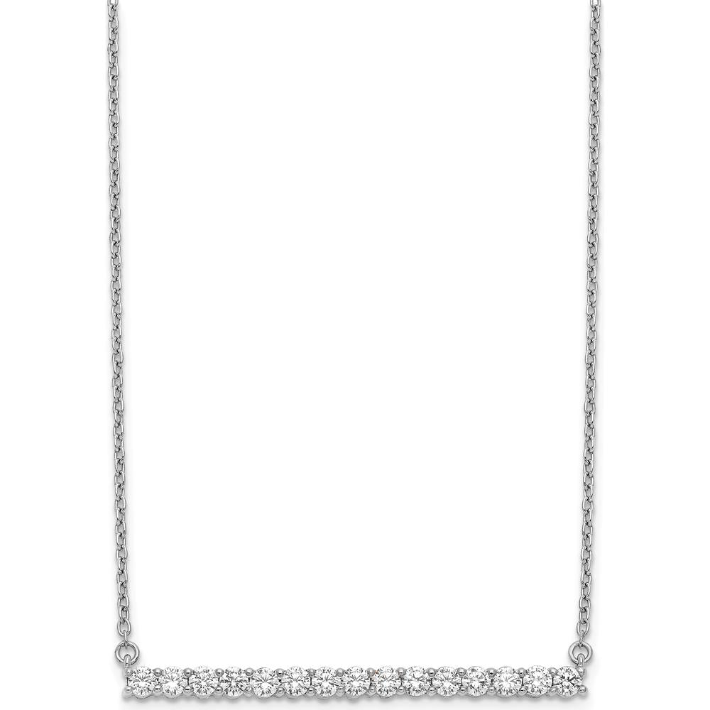 14K White Gold 3/4 Carat Diamond Bar Necklace - 0.75 Carat Total Diamond Weight by Monteluci Fine Jewelry