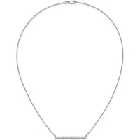14K White Gold 3/4 Carat Diamond Bar Necklace - 0.75 Carat Total Diamond Weight by Monteluci Fine Jewelry