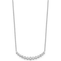 14K White Gold 3/4 Carat Diamond Bezel-set Curved Bar Necklace - 18" by Monteluci Fine Jewelry