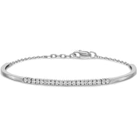 14K White Gold 3/4 Carat Diamond Half-Bangle Bracelet with Adjustable Extender - 0.735 Carats Total Diamond Weight by Monteluci Fine Jewelry