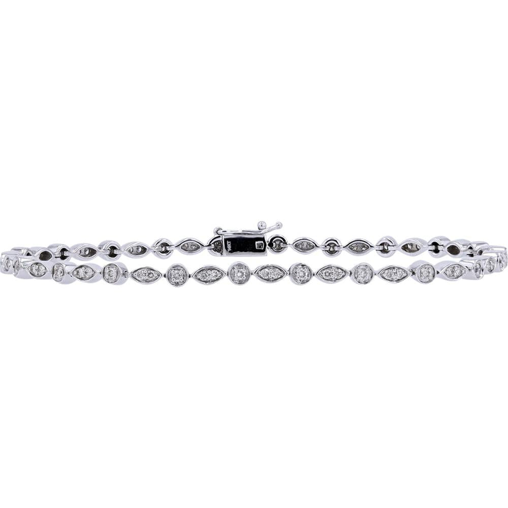 14K White Gold 3/4 Carat Diamond Tennis Bracelet - 0.75 Carat Total Diamond Weight