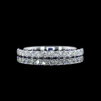 14K White Gold 3/4 Eternity Band with 0.53 Carat Round Brilliant Cut Lab Diamonds in Micro Pave Setting - E-F VS2 Quality - Covaloro Fine Jewelry