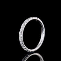 14K White Gold 3/4 Eternity Band with 0.53 Carat Round Brilliant Cut Lab Diamonds in Micro Pave Setting - E-F VS2 Quality - Covaloro Fine Jewelry