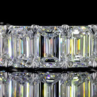 14K White Gold 3/4 Eternity Band with 11 Emerald Cut Lab Diamonds - 8.31 Carats Total Diamond Weight, E-F Color, VS1 Clarity - Covaloro Fine Jewelry