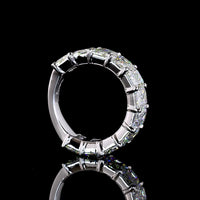 14K White Gold 3/4 Eternity Band with 11 Emerald Cut Lab Diamonds - 8.31 Carats Total Diamond Weight, E-F Color, VS1 Clarity - Covaloro Fine Jewelry