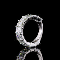 14K White Gold 3/4 Eternity Band with 11 Emerald Cut Lab Diamonds - 8.31 Carats Total Diamond Weight, E-F Color, VS1 Clarity - Covaloro Fine Jewelry