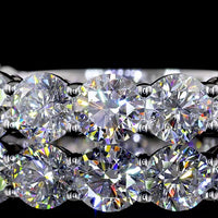 14K White Gold 3/4 Eternity Band with 11 Prong-Set Round Brilliant Cut Lab Diamonds - 2.97 Carat Total Weight - Covaloro Fine Jewelry