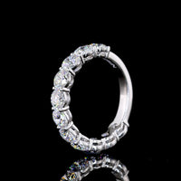 14K White Gold 3/4 Eternity Band with 11 Prong-Set Round Brilliant Cut Lab Diamonds - 2.97 Carat Total Weight - Covaloro Fine Jewelry