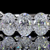 14K White Gold 3/4 Eternity Band with 13 North-South Set Oval Lab Diamonds - 4.10 Carat Total Weight, E-F Color, VS Clarity - Covaloro Fine Jewelry