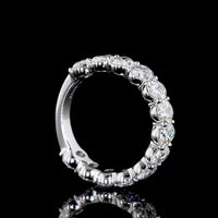 14K White Gold 3/4 Eternity Band with 13 North-South Set Oval Lab Diamonds - 4.10 Carat Total Weight, E-F Color, VS Clarity - Covaloro Fine Jewelry