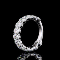 14K White Gold 3/4 Eternity Band with 13 North-South Set Oval Lab Diamonds - 4.10 Carat Total Weight, E-F Color, VS Clarity - Covaloro Fine Jewelry
