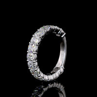 14K White Gold 3/4 Eternity Band with 15 Antique Cushion Cut Lab Diamonds - 3.11 Carat Total Diamond Weight - Covaloro Fine Jewelry