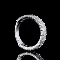 14K White Gold 3/4 Eternity Band with 15 Emerald Cut Lab Diamonds - 4.12 Carat Total Weight, E-F Color VS Clarity - Covaloro Fine Jewelry
