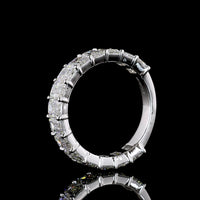 14K White Gold 3/4 Eternity Band with 15 Emerald Cut Lab Diamonds - 4.12 Carat Total Weight, E-F Color VS Clarity - Covaloro Fine Jewelry