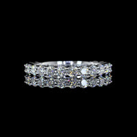 14K White Gold 3/4 Eternity Band with 15 Round Brilliant Cut Lab Diamonds - 1.83 Carats Total Diamond Weight, E-F Color VS1 Clarity - Covaloro Fine Jewelry