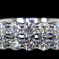 14K White Gold 3/4 Eternity Band with 15 Round Brilliant Cut Lab Diamonds - 1.83 Carats Total Diamond Weight, E-F Color VS1 Clarity - Covaloro Fine Jewelry