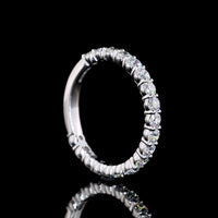 14K White Gold 3/4 Eternity Band with 15 Round Brilliant Cut Lab Diamonds - 1.83 Carats Total Diamond Weight, E-F Color VS1 Clarity - Covaloro Fine Jewelry
