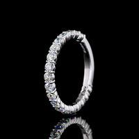 14K White Gold 3/4 Eternity Band with 15 Round Brilliant Cut Lab Diamonds - 1.83 Carats Total Diamond Weight, E-F Color VS1 Clarity - Covaloro Fine Jewelry