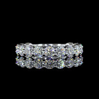 14K White Gold 3/4 Eternity Band with 15 Round Brilliant Cut Lab Diamonds - 2.09 Carat Total Weight - Covaloro Fine Jewelry