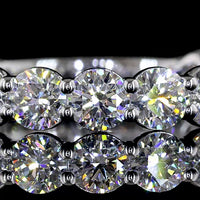 14K White Gold 3/4 Eternity Band with 15 Round Brilliant Cut Lab Diamonds - 2.09 Carat Total Weight - Covaloro Fine Jewelry
