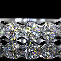 14K White Gold 3/4 Eternity Band with 15 U-Prong Set Round Lab Diamonds - 1.66 Carat Total Weight, E-F Color VS Clarity - Covaloro Fine Jewelry
