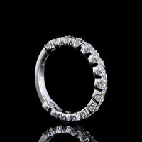 14K White Gold 3/4 Eternity Band with 15 U-Prong Set Round Lab Diamonds - 1.66 Carat Total Weight, E-F Color VS Clarity - Covaloro Fine Jewelry