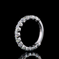 14K White Gold 3/4 Eternity Band with 15 U-Prong Set Round Lab Diamonds - 1.66 Carat Total Weight, E-F Color VS Clarity - Covaloro Fine Jewelry