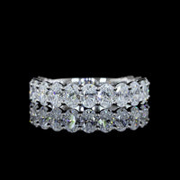 14K White Gold 3/4 Eternity Band with 16 Oval Cut Lab Diamonds - 2.09 Carat Total Weight, E-F Color, VS2 Clarity - Covaloro Fine Jewelry