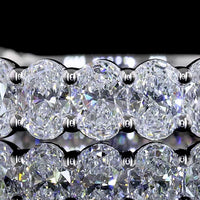 14K White Gold 3/4 Eternity Band with 16 Oval Cut Lab Diamonds - 2.09 Carat Total Weight, E-F Color, VS2 Clarity - Covaloro Fine Jewelry